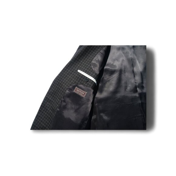 Jack Victor Exclusive Collection: Navy/Brown Plaid Conway Sport Jacket - Picture 6 of 11